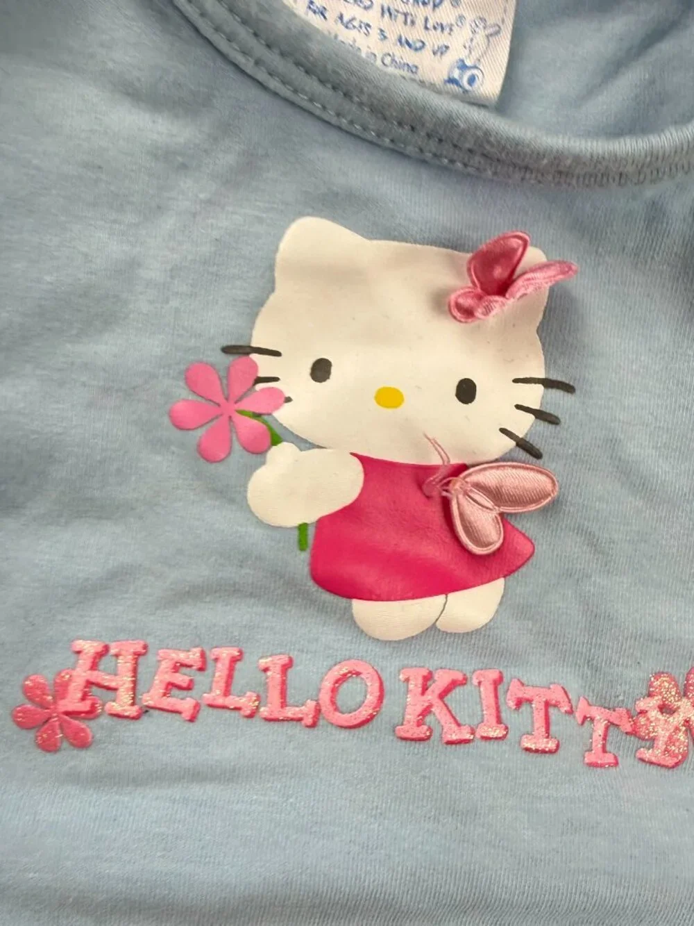 Build-A-Bear Hello Kitty Blue Shirt Ages 3 And Up One Size 6